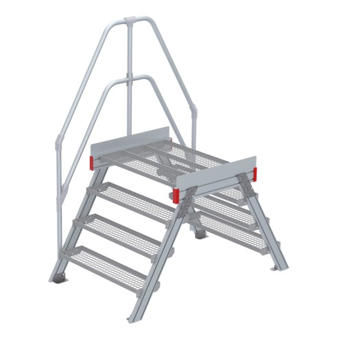 Euroline 512 Überstieg 60° 1000mm Stufenbreite 2x4 Stufen Stahl Gitterrost