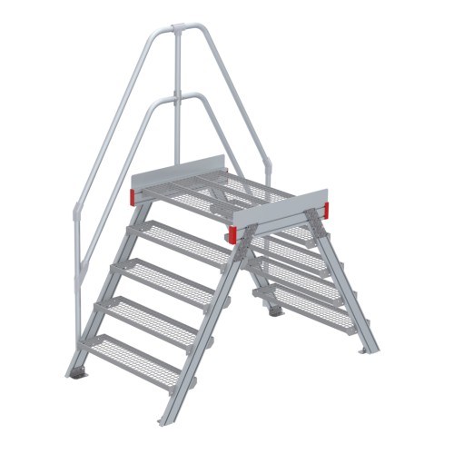 Euroline 512 Überstieg 60° 1000mm Stufenbreite 2x5 Stufen Stahl Gitterrost