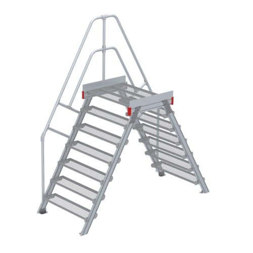 Euroline 512 Überstieg 60° 1000mm Stufenbreite 2x7 Stufen Stahl Gitterrost