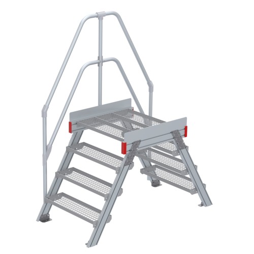 Euroline 512 Überstieg 60° 800mm Stufenbreite 2x4 Stufen Stahl Gitterrost