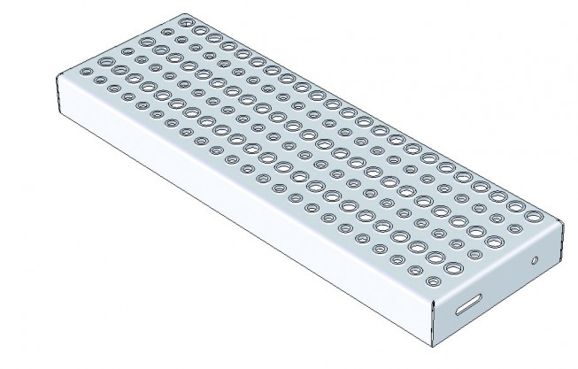 MUNK Treppenstufe Alu-Lochblech 800mm Stufenbreite, 200mm Stufentiefe