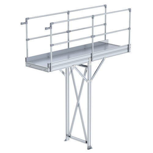 Munk Laufsteg-Modul 3060mm Plattformlänge 1250-2499mm hoch Aluminium geriffelt