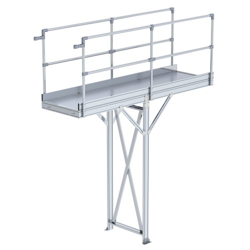 Günzburger Laufsteg-Modul 3060mm Plattformlänge 1250-2499mm hoch Aluminium geriffelt