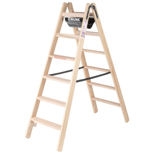 MUNK Holz Stufen-Stehleiter 2x6 Stufen