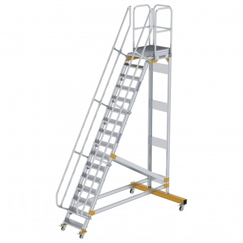 MUNK Plattformtreppe fahrbar 60° Stufenbreite 600mm 16 Stufen