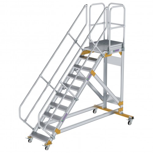MUNK Plattformtreppe fahrbar 45° Stufenbreite 600mm 10 Stufen