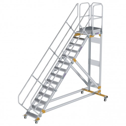 MUNK Plattformtreppe fahrbar 45° Stufenbreite 600mm 14 Stufen