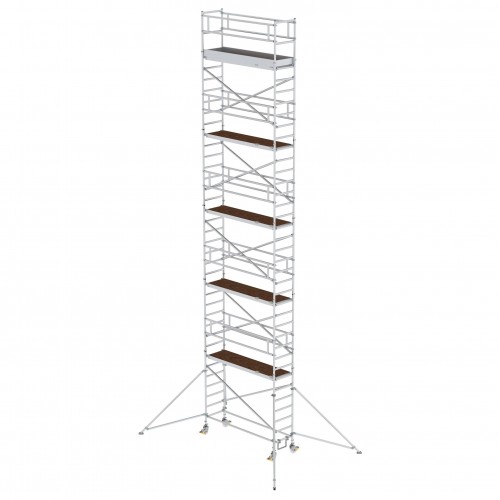 MUNK Aluminium-Rollgerüst mit Ausleger 2,45x0,75m Plattform 12,35m AH