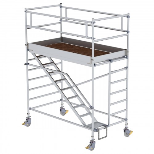 MUNK Rollgerüst mit Schrägaufstiegen 1,35x2,45m Plattform, 4,35m AH
