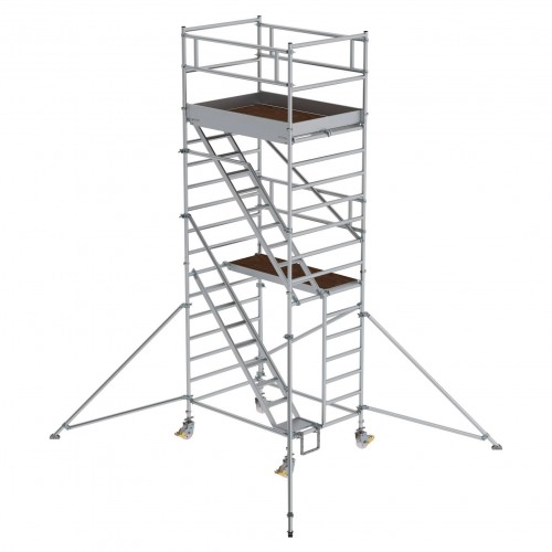 MUNK Rollgerüst mit Schrägaufstiegen 1,35x1,80m Plattform, 6,35m AH