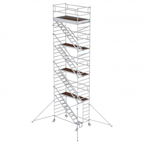 MUNK Rollgerüst mit Schrägaufstiegen 1,35x2,45m Plattform, 10,35m AH