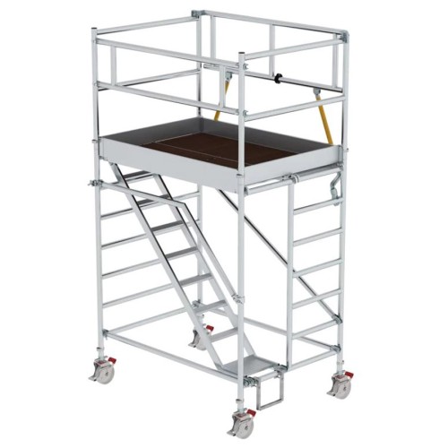MUNK Rollgerüst SG mit Schrägaufstiegen 1,35x1,80m und Sicherheitsgeländer 4,51m AH