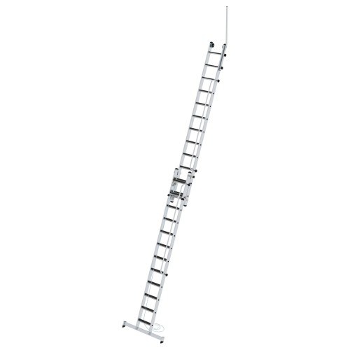 MUNK Stufen- Seilzugleiter 2-teilig mit Handlauf und Ausstiegsholm 2x12 Stufen