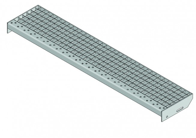 MUNK Treppenstufe Stahl-Gitterrost 1000mm Stufenbreite, 240mm Stufentiefe