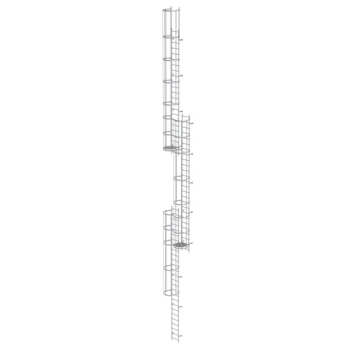 MUNK ortsfeste Steigleitern Aluminium eloxiert, 16,80m SH PG2