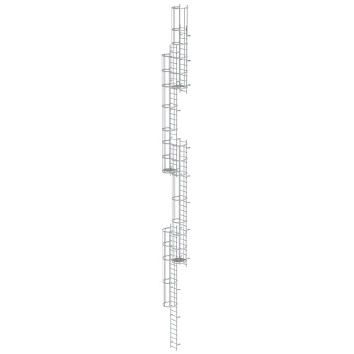 MUNK ortsfeste Steigleitern Aluminium eloxiert, 18,76m SH PG2