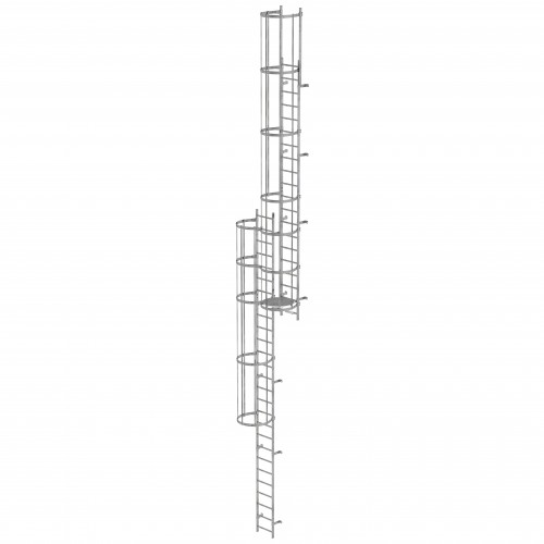 MUNK ortsfeste Steigleitern Stahl verzinkt, 10,92m SH PG2