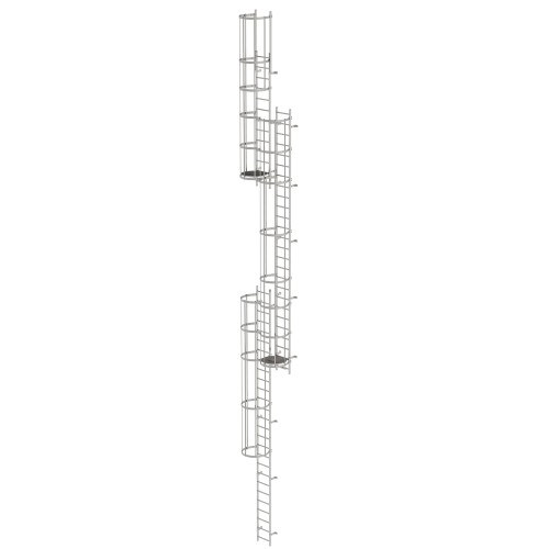 MUNK ortsfeste Steigleitern Edelstahl, 14,00m SH PG2