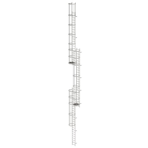 MUNK ortsfeste Steigleitern Edelstahl, 16,80m SH PG2