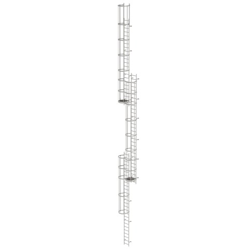 MUNK ortsfeste Steigleitern Edelstahl, 17,64m SH PG2