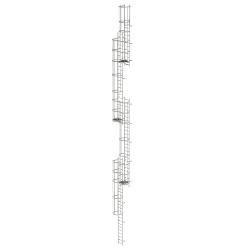 MUNK ortsfeste Steigleitern Edelstahl, 18,76m SH PG2
