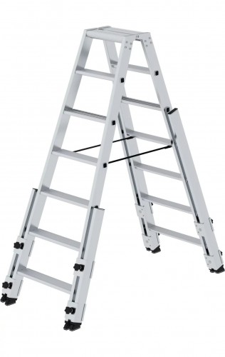 MUNK Stufen- Stehleiter treppengängig beidseitig begehbar 2x7 Stufen