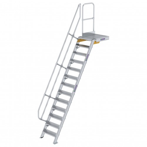 MUNK Treppe mit Plattform 60° inkl. einen Handlauf, 600mm Stufenbreite, 13 Stufen