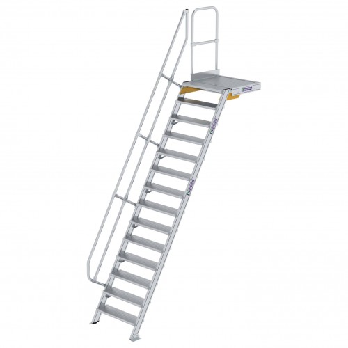 MUNK Treppe mit Plattform 60° inkl. einen Handlauf, 800mm Stufenbreite, 14 Stufen