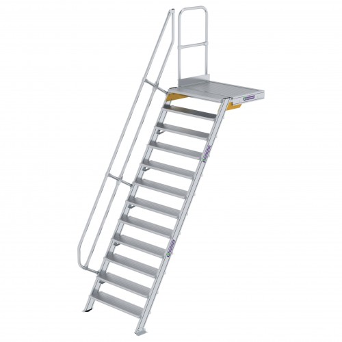 MUNK Treppe mit Plattform 60° inkl. einen Handlauf, 1000mm Stufenbreite, 12 Stufen