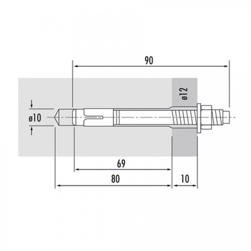 Hailo Hilti Bolzenanker zur Befestigung von Leitern und Halterung aus verzinktem Stahl