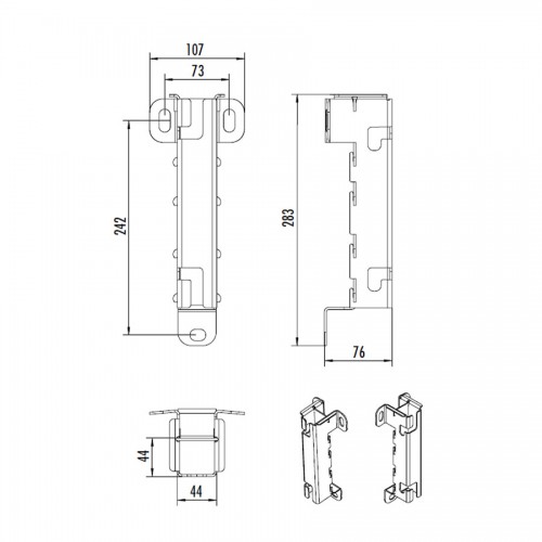 Hailo Führungshülse Typ ECONORM aus Edelstahl 44x44mm, Wandabstand 140mm