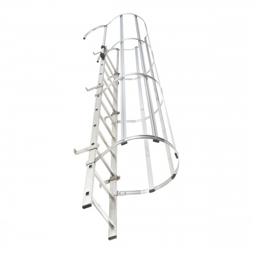 Hailo Steigleiter mit Rückenschutz VAM-32 Edelstahl 8,96m