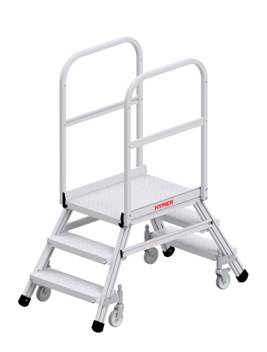 Hymer Podesttreppe 6389 R13 fahrbar zweiseitig begehbar 2x3 Stufen