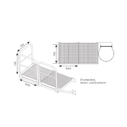 Iller Grundpodest für Steigleitern 940x1000 mm