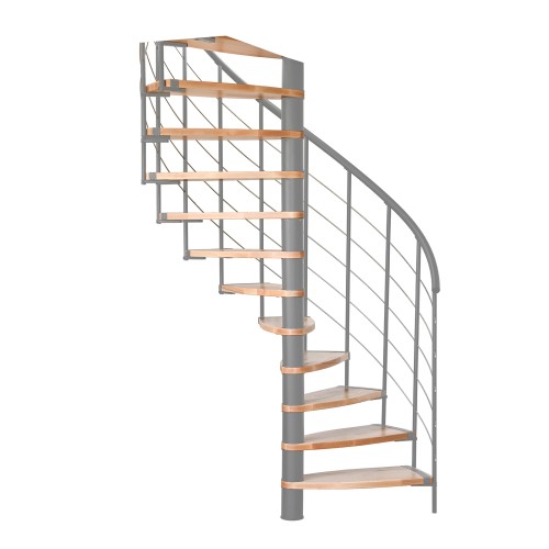 Minka Spindeltreppe Helios 38 - 305,5cm Geschosshöhe Buche Grau