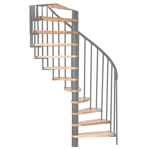 Minka Spindeltreppe Luna 38 - 305,5cm Geschosshöhe Buche Grau