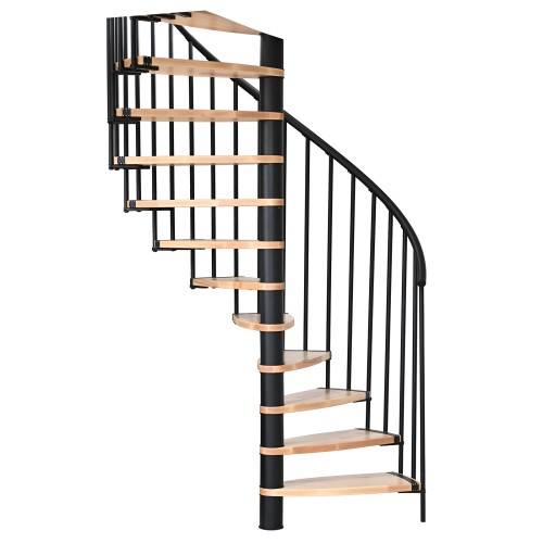 Minka Spindeltreppe Luna 38 - 305,5cm Geschosshöhe Buche Schwarz