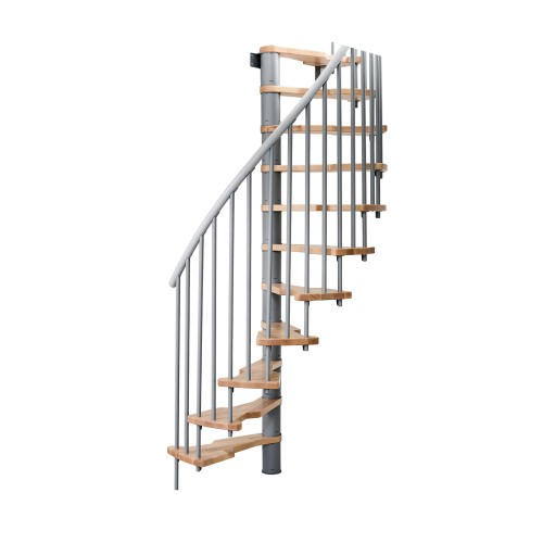 Minka Spindeltreppe Metallica Smart 38 - 305,5cm Geschosshöhe Buche Grau