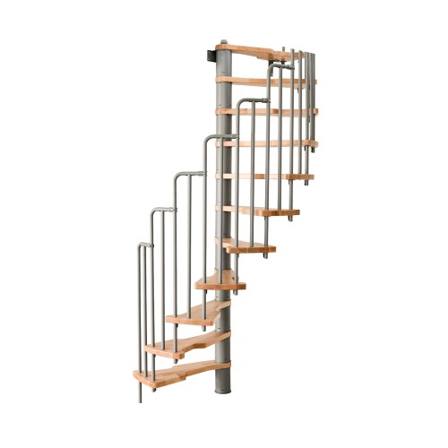 Minka Spindeltreppe Metallica 38 - 305,5cm Geschosshöhe Buche Grau