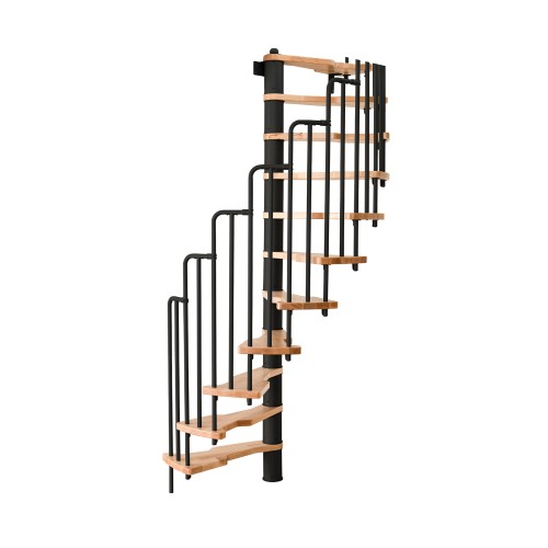 Minka Spindeltreppe Metallica 38 - 305,5cm Geschosshöhe Buche Schwarz