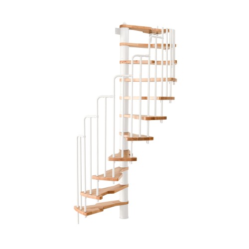 Minka Spindeltreppe Metallica 38 - 305,5cm Geschosshöhe Buche Weiß