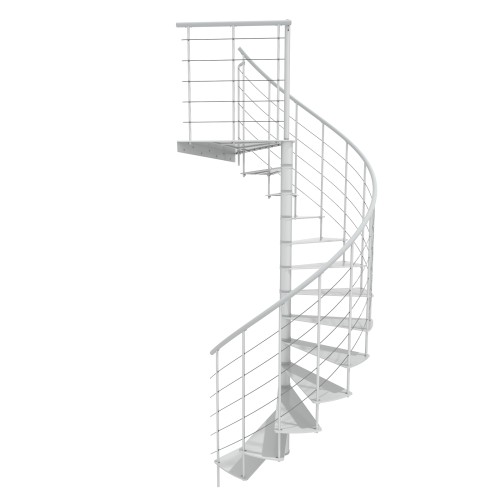 Minka Spindeltreppe Milano 42 - 300,3cm Geschosshöhe Weiß 120cm Durchmesser