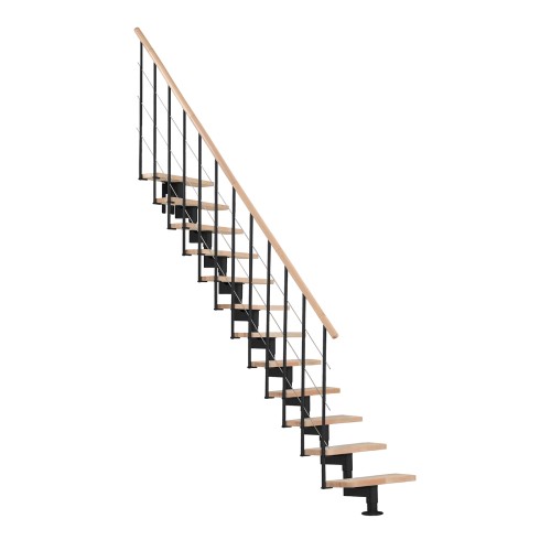 Minka Mittelholmtreppe Style 35 - 304cm Geschosshöhe Buche Schwarz