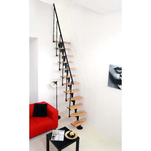 Minka Mittelholmtreppe Nizza 35 - 293,8cm Geschosshöhe Buche Schwarz