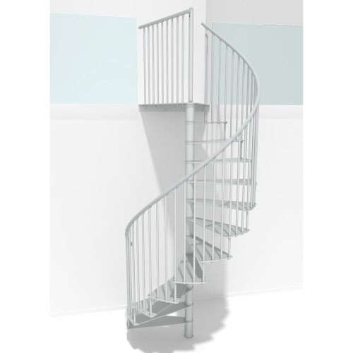 Minka Spindeltreppe Portofino 42 - 300,3cm Geschosshöhe Weiß 140cm Durchmesser
