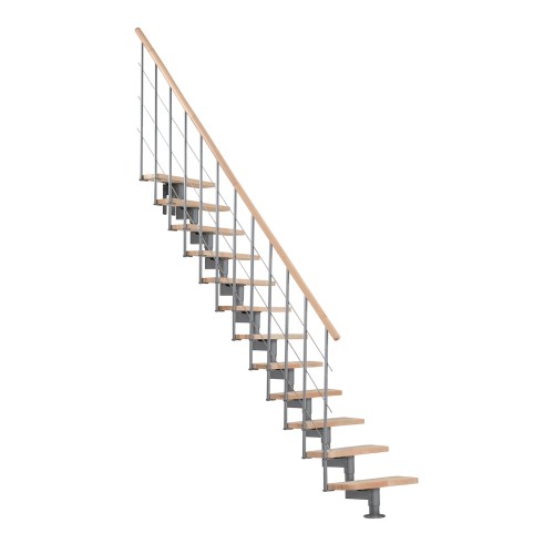 Minka Mittelholmtreppe Style 35 - 304cm Geschosshöhe Buche Grau