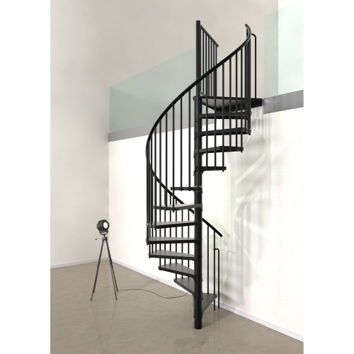 Minka Spindeltreppe Rondo Smart 37 - 305,5cm Geschosshöhe Schwarz 120cm Durchmesser