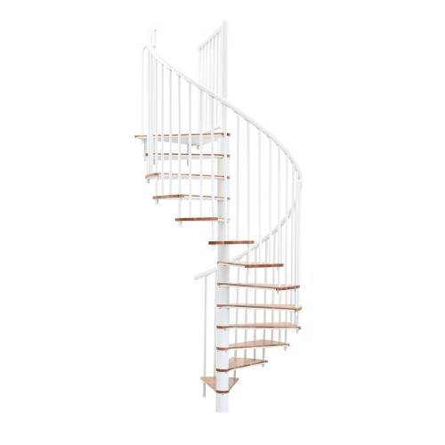 Minka Spindeltreppe Switch 36 - 295cm Geschosshöhe Buche Weiß 120cm Durchmesser