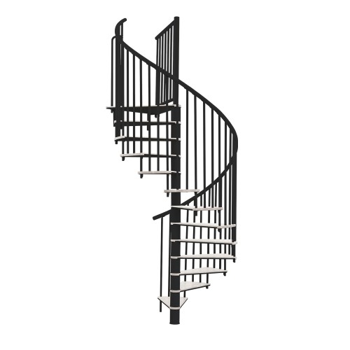 Minka Spindeltreppe Switch 36 - 295cm Geschosshöhe Weiß Schwarz 160cm Durchmesser