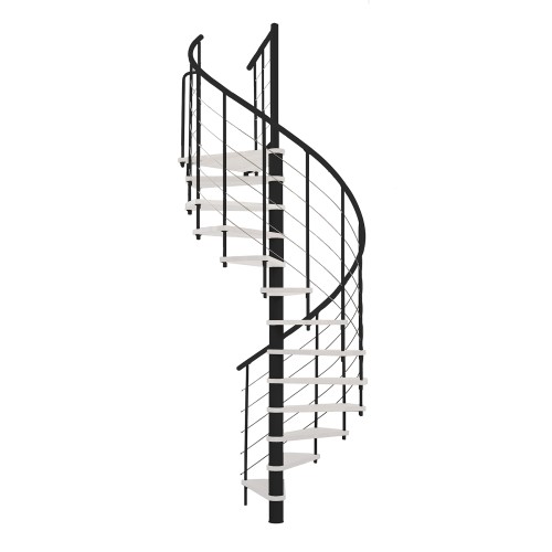 Minka Spindeltreppe Venezia Smart 38 - 305,5cm Geschosshöhe Weiß Schwarz 120cm Durchmesser